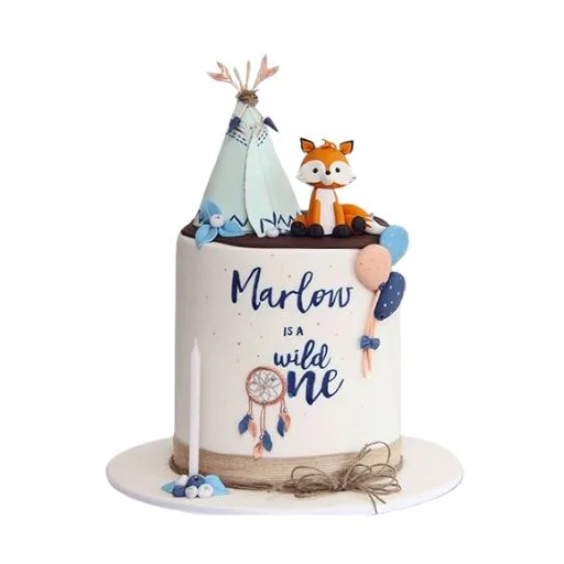 Woodland Fox and Tepee Cake
