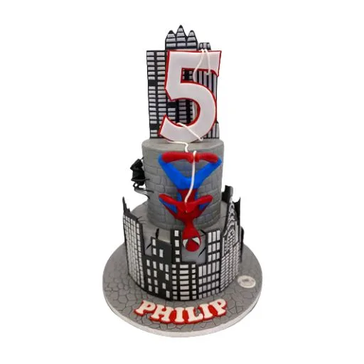 Spiderman New York Skyline Cake