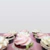 Pink and white flower cupcakes