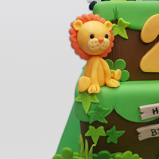 animal party jungle cake