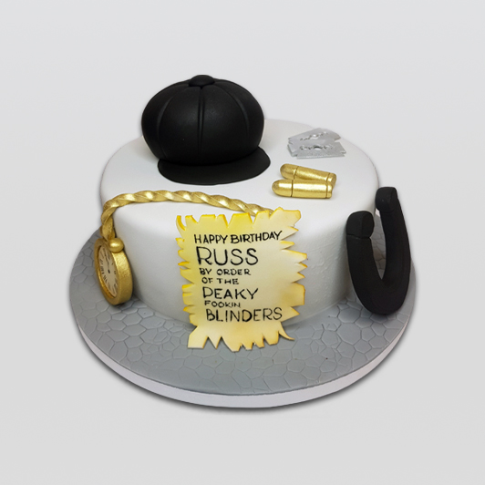 Peaky Blinders themed birthday cake