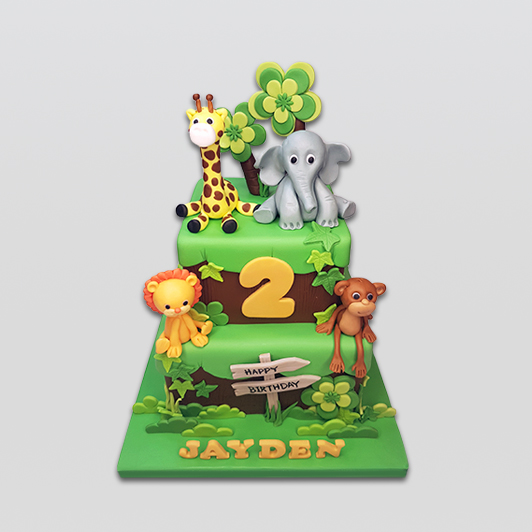 birthday jungle cake
