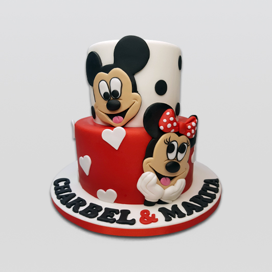 Mickey and minnie mouse birthday cake