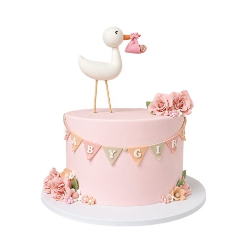 Stork Baby Shower Cake