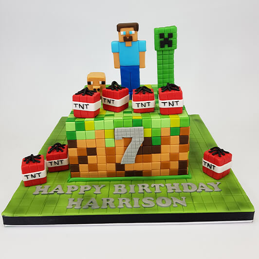 Gâteau d'anniversaire Minecraft TNT – CAKE N CHILL DUBAI