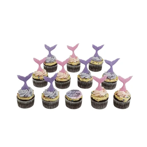 Purple and Pink Mermaid Cupcakes
