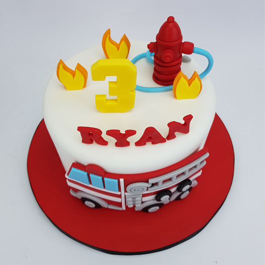 Fire Truck Birthday Decoration Firefighter Cake Topper banner for  Children's Day Kid Boy Party Supplies Baking Lovely Gifts