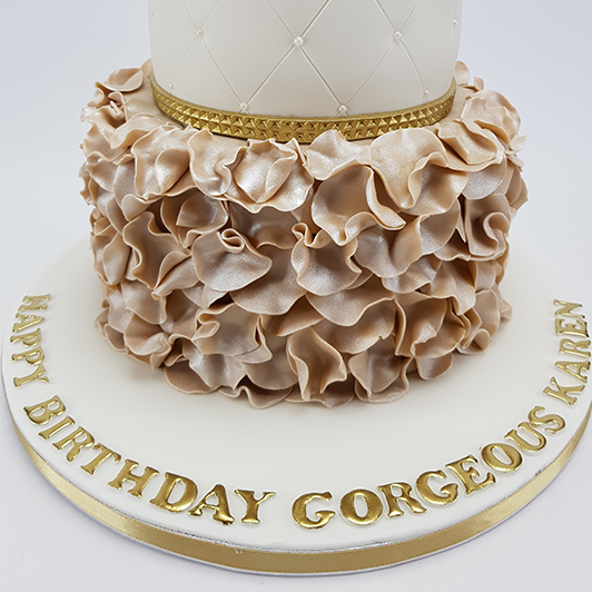 2 Tier White and Gold – French Village Bakery