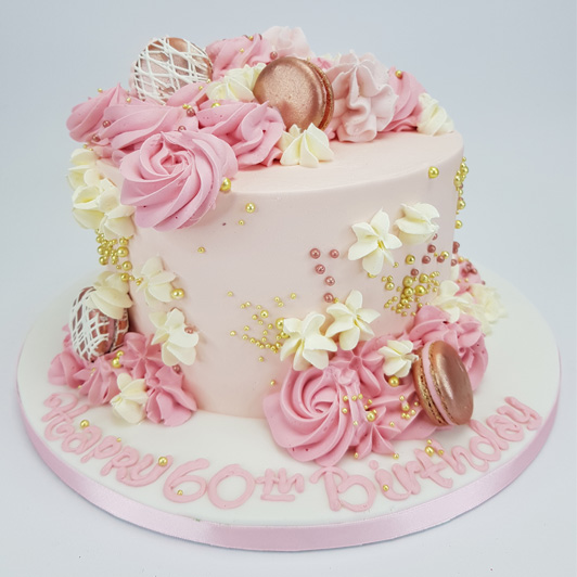 Caking It Up - Ruby's Baptism cake in gorgeous soft pink and white with  signature hand painted name and topped with sugar flowers. :-) | Facebook