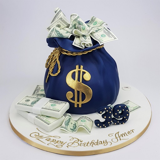 Money Birthday Cake Chocolate Cake Covered In Fondant Edible Image Tfl -  CakeCentral.com