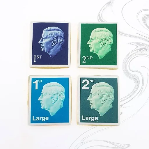 King Charles III Mail Stamp Cookies