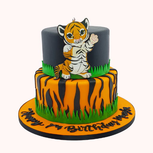 Amazon.com: Tiger Happy Birthday Cake Topper Decorations with Multicolored  Animal for Birthday Theme Baby Shower Party Decor Supplies : Grocery &  Gourmet Food