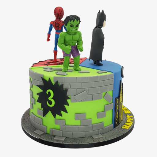 Triple Superhero Cake