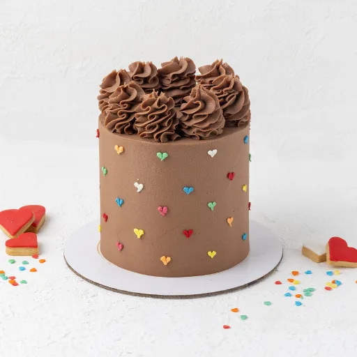 Valentine's Colorful Hearts Cake