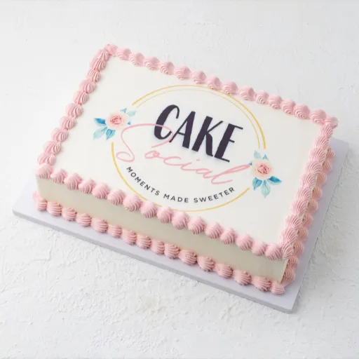 Corporate Printed Logo Cake