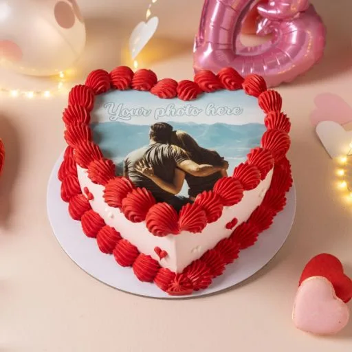 Valentine's Photo Print Cake