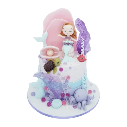Little Mermaid and Sea Animals Cake
