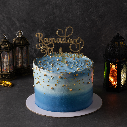 Blue Buttercream Ramadan Cake