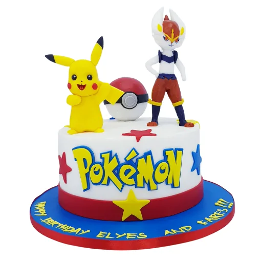 Pikachu and Cinderace Cake
