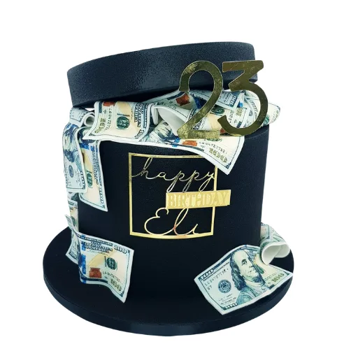 Black Money Box Cake - Image 2