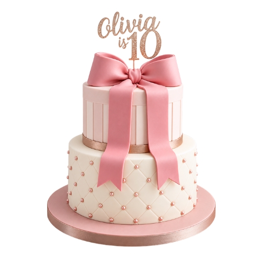 Blush Pink Bow Birthday Cake