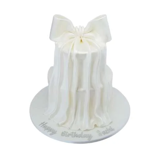 White Bow Cake