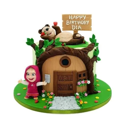 Masha and the Bear House Cake