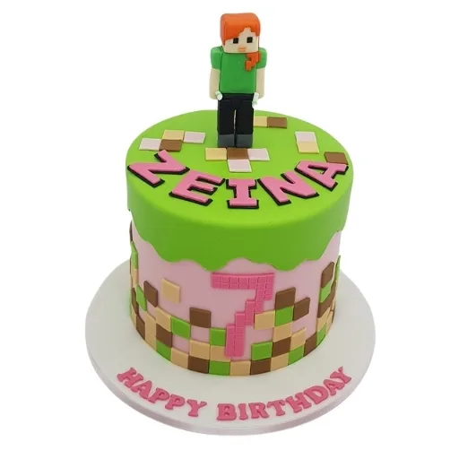 Girly Minecraft Cake