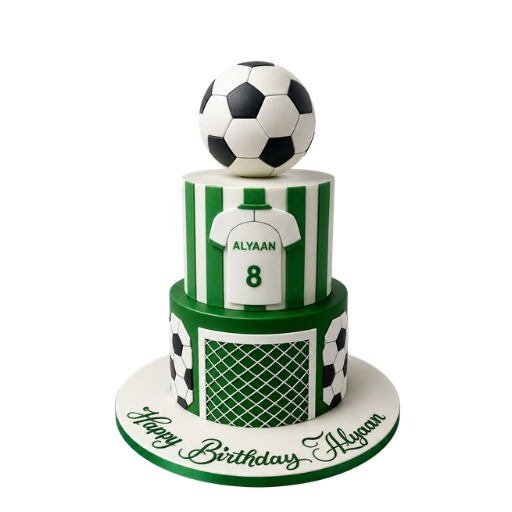 2 Tiered Football Ball Cake