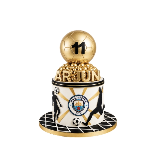 Manchester City Gold Football Cake