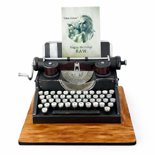 Vintage Typewriter Celebration Cake