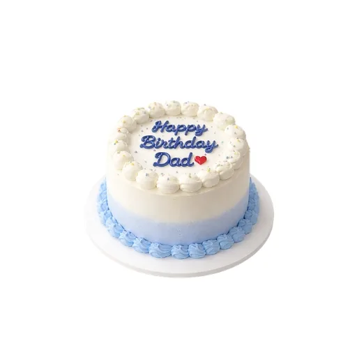Happy Birthday Blue and White Cake