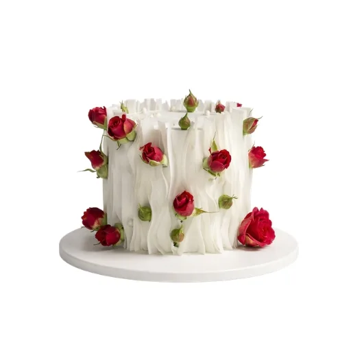 Red Rose Wafer Birthday Cake