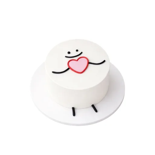 Cute stick figure cake with heart