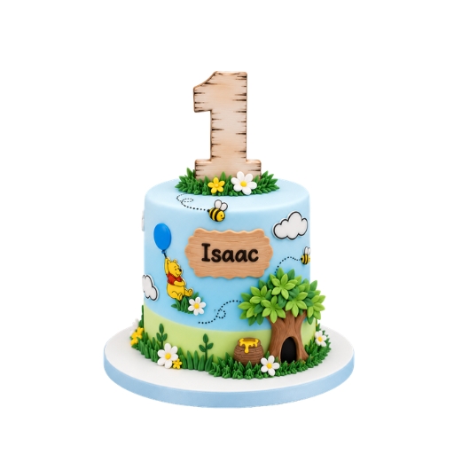 Winnie the Pooh First Birthday Cake